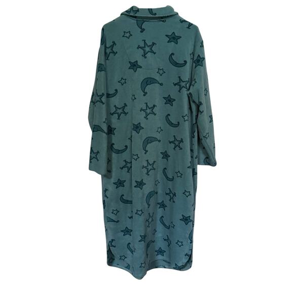 Moon Stars XL Fleece Robe Sleepwear Intimate Moments Women’s Button Up 1X READ - Picture 2 of 6